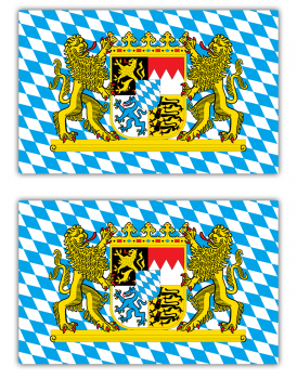 Aufkleber Bayern Flagge 2 Stück